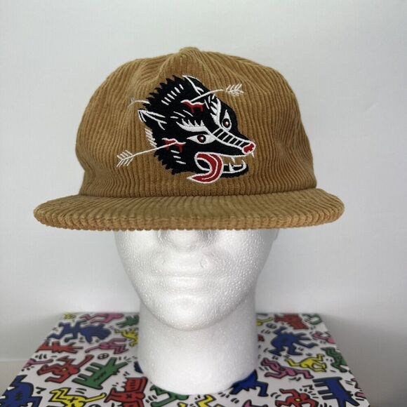 Stuntin Damn Fine Goods Hat‎ Cap Brown/Tan Snapback Corduroy Adjustable - Picture 1 of 15